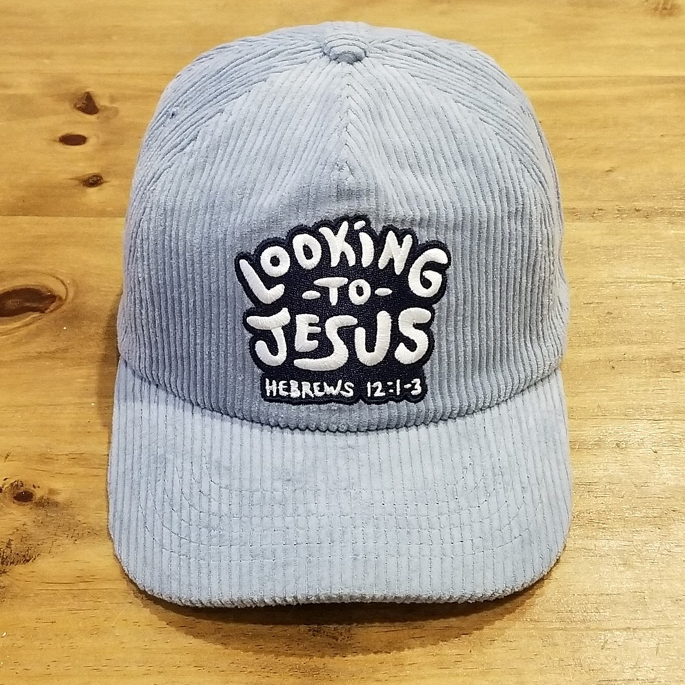 Looking to Jesus Hat Corduroy Hebrews 12:1-3 Church God Concordia One Size